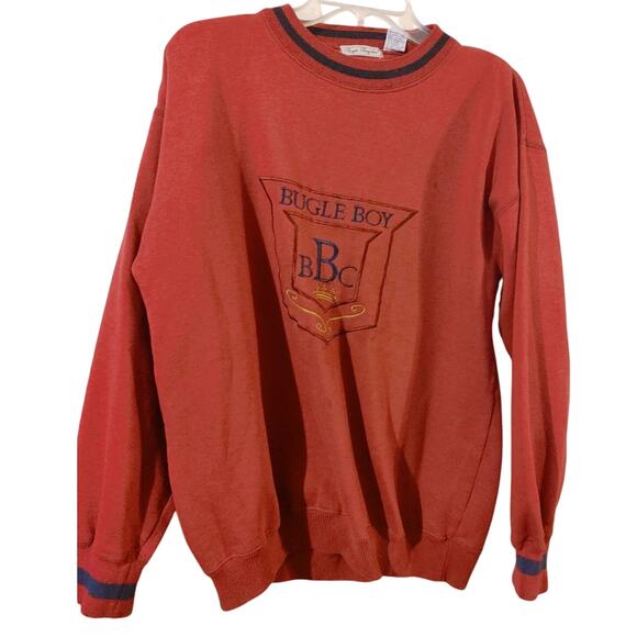 Vintage Bugle Boy Men's Sweatshirt Medium Embroidered Large Logo 90s - Picture 1 of 6
